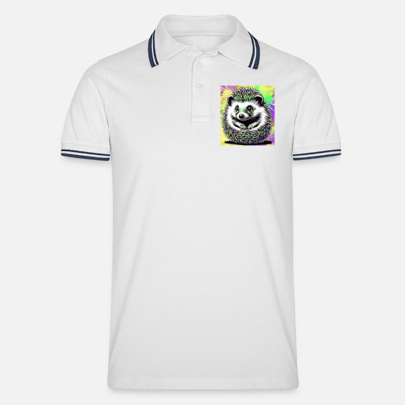 hérisson - Polo tipped Homme - blanc/marine