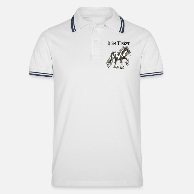 Tracy der Irish Tinker - Männer Tipped Poloshirt - Weiß/Navy