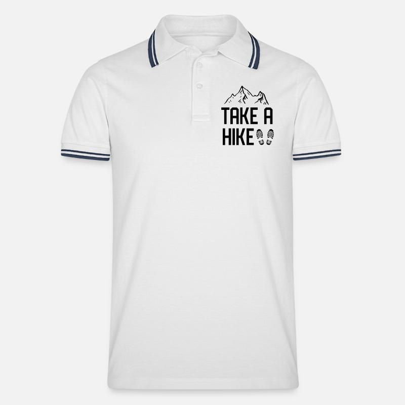 Machen Sie eine Wanderung - Männer Tipped Poloshirt - Weiß/Navy