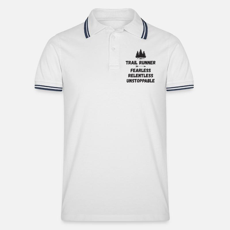 Trail Runner - Intrépide. Implacable. Imparable. - Polo tipped Homme - blanc/marine