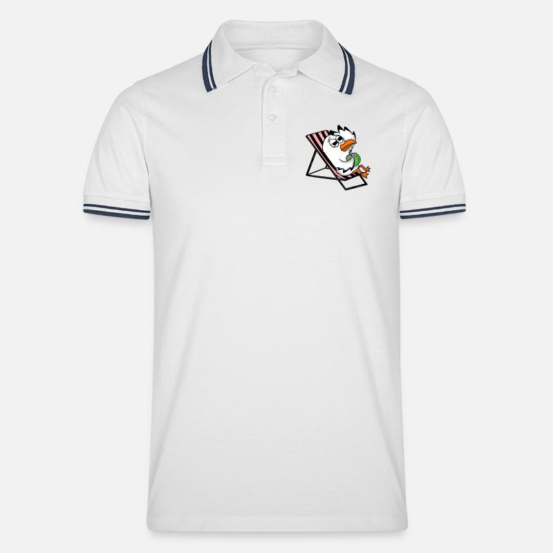Mouette - Polo tipped Homme - blanc/marine