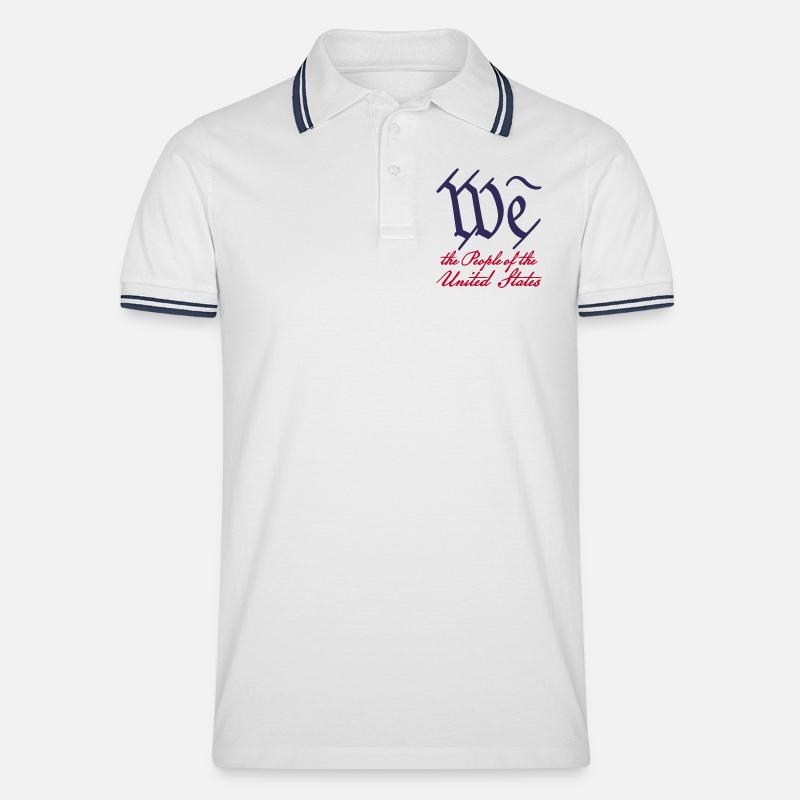 Wir, das Volk 2 - Männer Tipped Poloshirt - Weiß/Navy