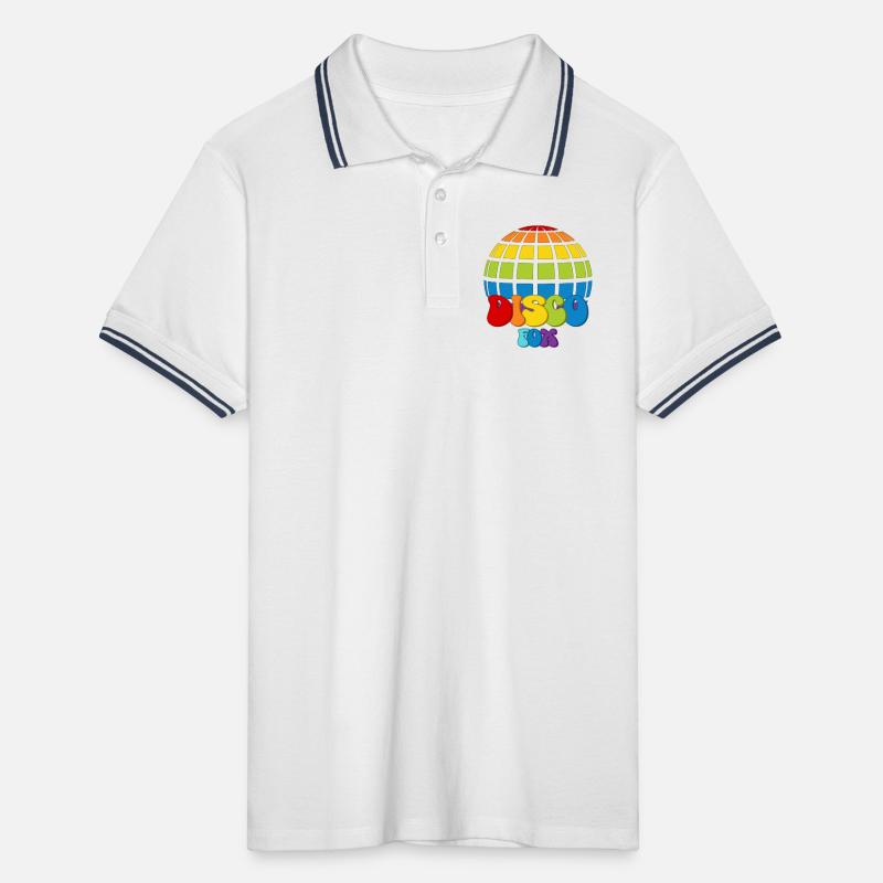 Disco Fox Discokugel Groovy Discothek Discofox Männer Tipped Poloshirt