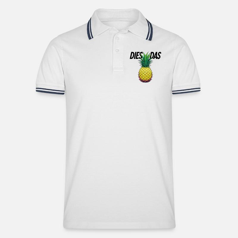 Dies Das Ananas - Männer Tipped Poloshirt - Weiß/Navy