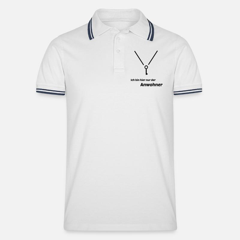 Anwohner - Männer Tipped Poloshirt - Weiß/Navy