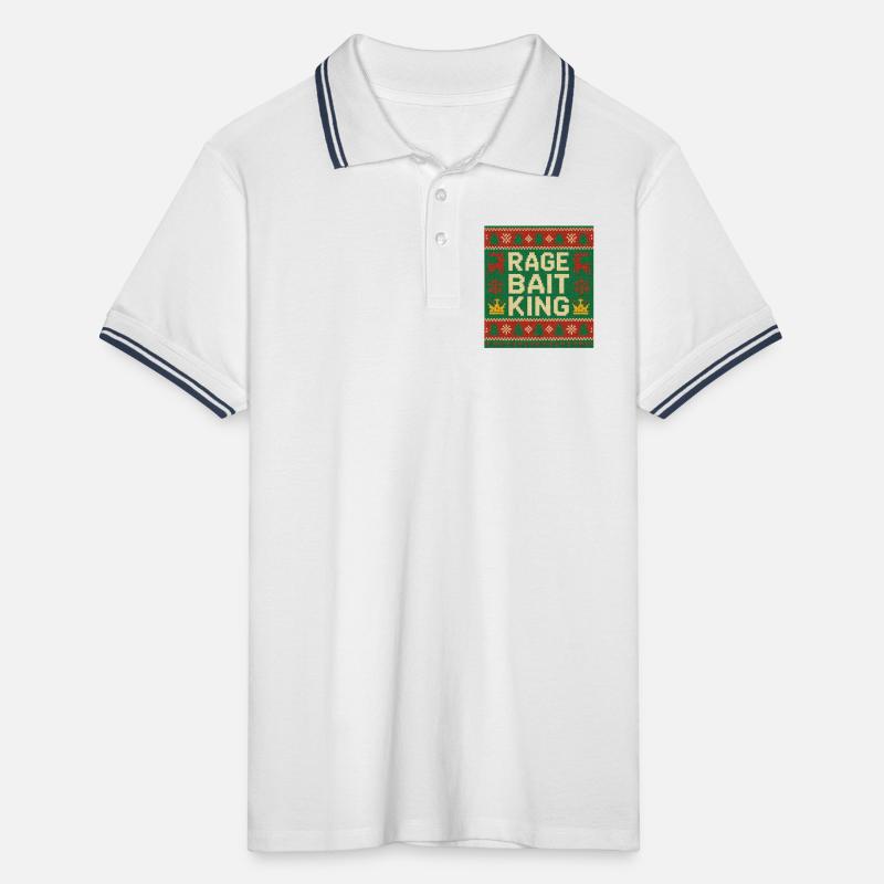 Roi de la rage Style pull moche, mème drôle Polo tipped Homme