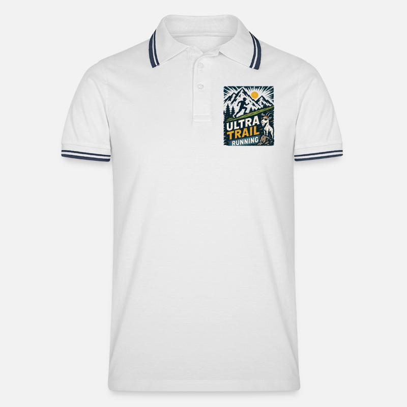 Ultra Trail Running - Polo tipped Homme - blanc/marine