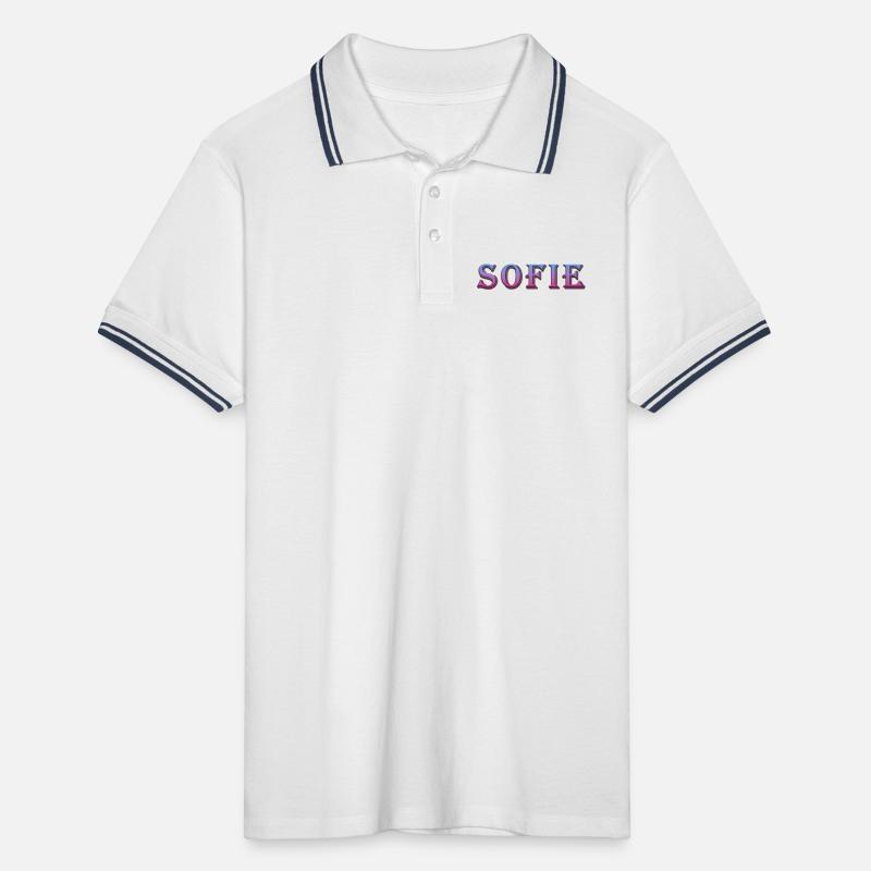 Colorful 3D text with glittering effect Men's Tipped Polo Shirt
