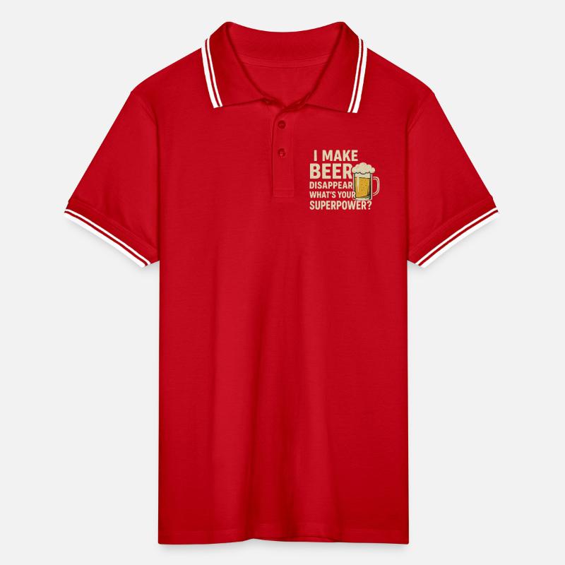 Bier verschwindet – deine Superkraft? Männer Tipped Poloshirt