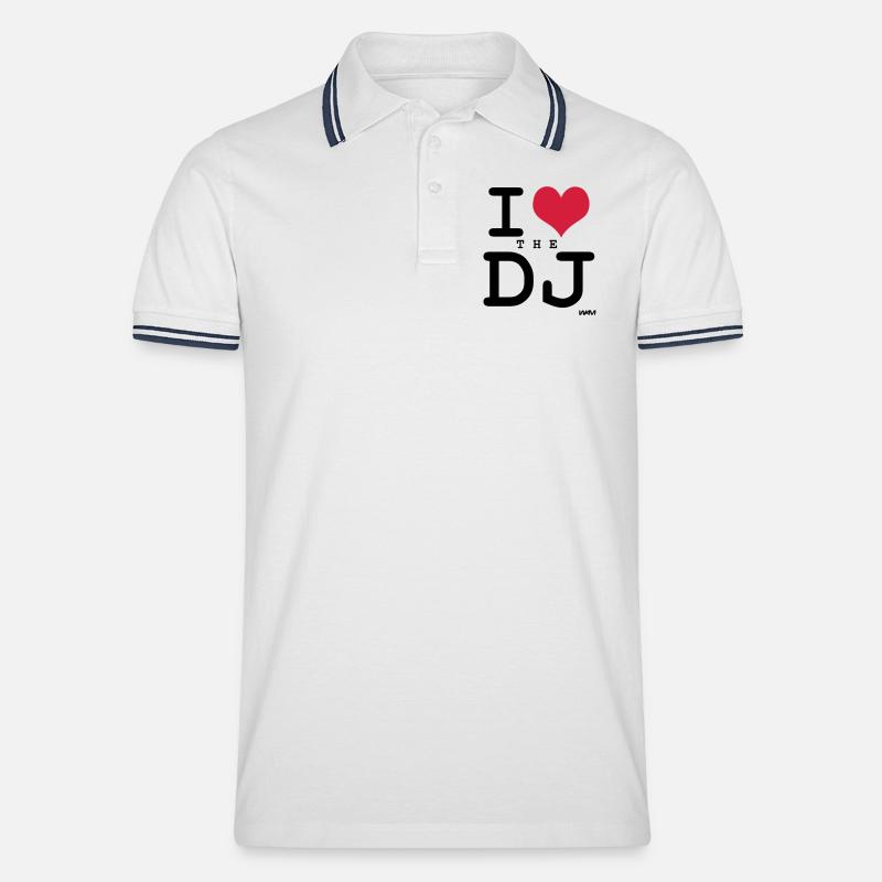 j'aime le dj par wam - Polo tipped Homme - blanc/marine