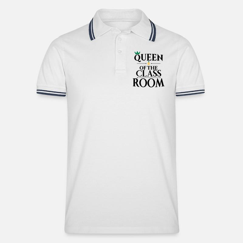 Schule - Männer Tipped Poloshirt - Weiß/Navy