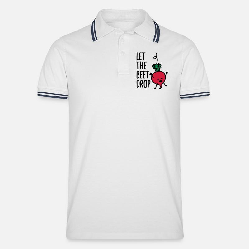 Let the beet drop - Männer Tipped Poloshirt - Weiß/Navy