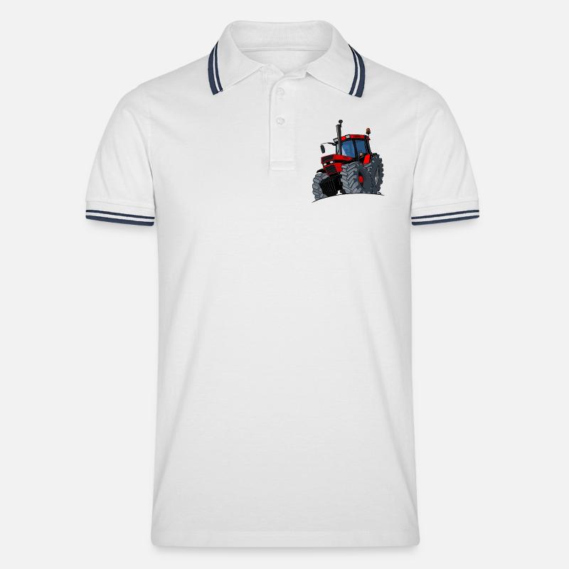 0856 Fall - Männer Tipped Poloshirt - Weiß/Navy