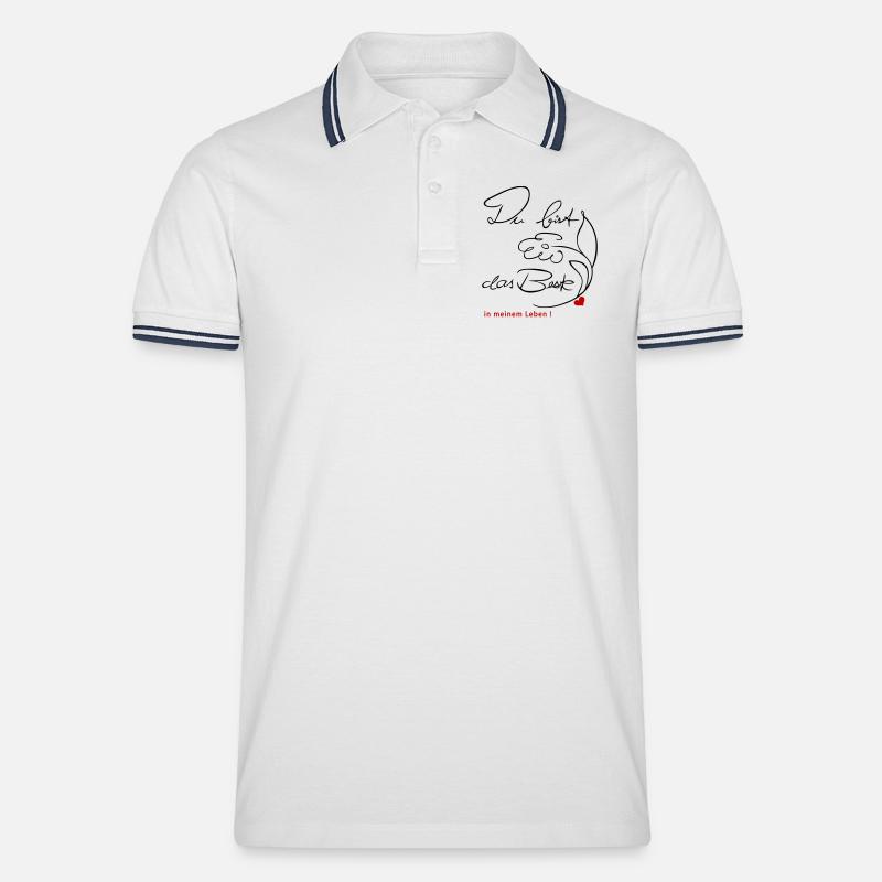 Du bist das Beste - Männer Tipped Poloshirt - Weiß/Navy