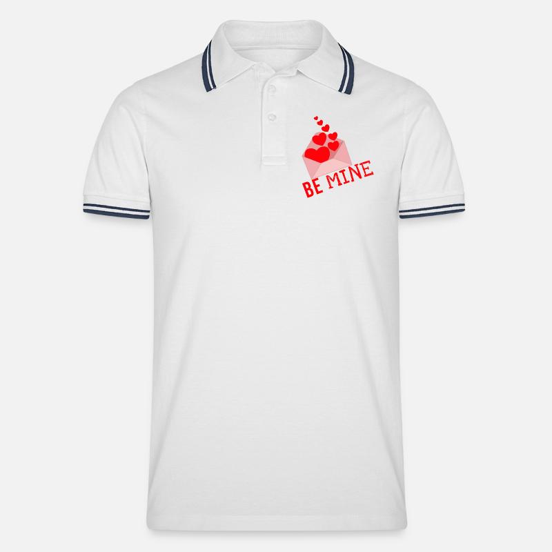 Sei mein - Männer Tipped Poloshirt - Weiß/Navy