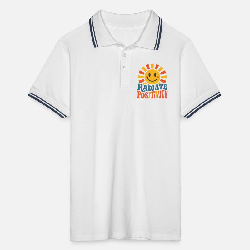 Sunburst Radiate Positivity Men's Tipped Polo Shirt