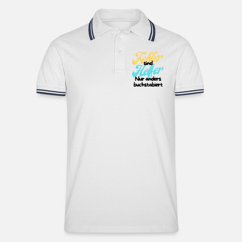 Fehler Helfer Gradient Script - Männer Tipped Poloshirt - Weiß/Navy