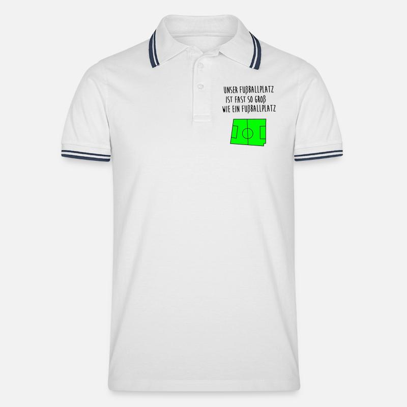 wie ein fussballplatz - Männer Tipped Poloshirt - Weiß/Navy