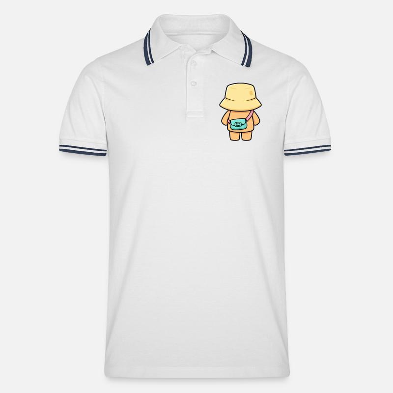 Hutträumer mit Tasche - Männer Tipped Poloshirt - Weiß/Navy