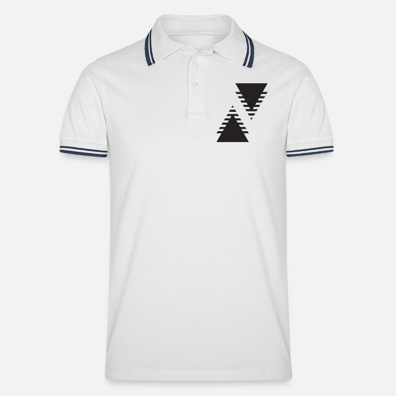 Dual Triangles Echo - Men's Tipped Polo Shirt - white/navy