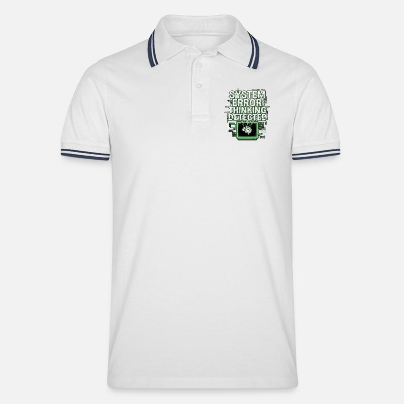 System Error - Männer Tipped Poloshirt - Weiß/Navy