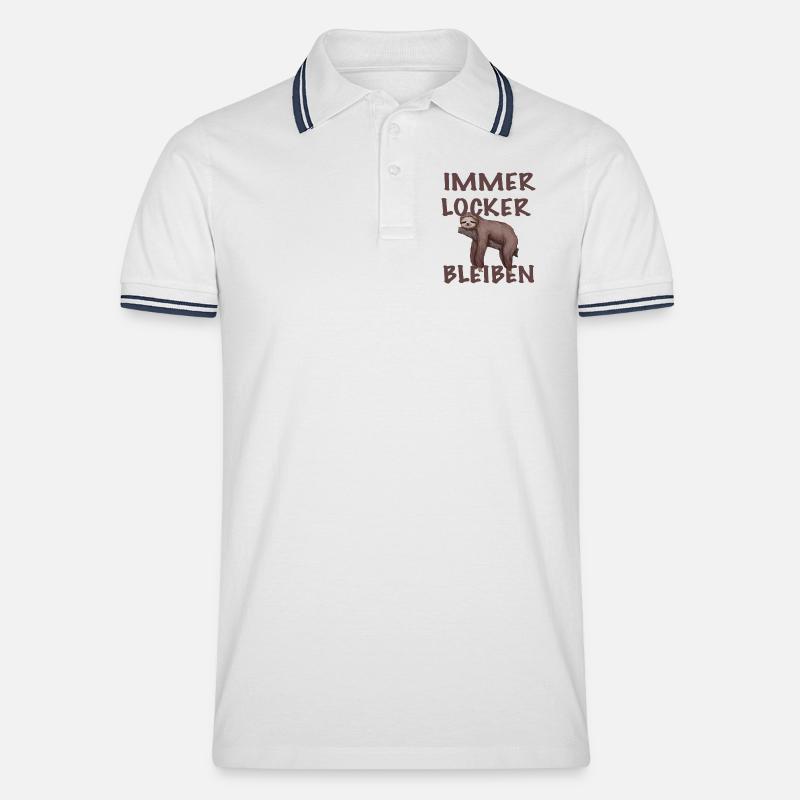 Immer Locker Bleiben - Lustige Spruch - Männer Tipped Poloshirt - Weiß/Navy