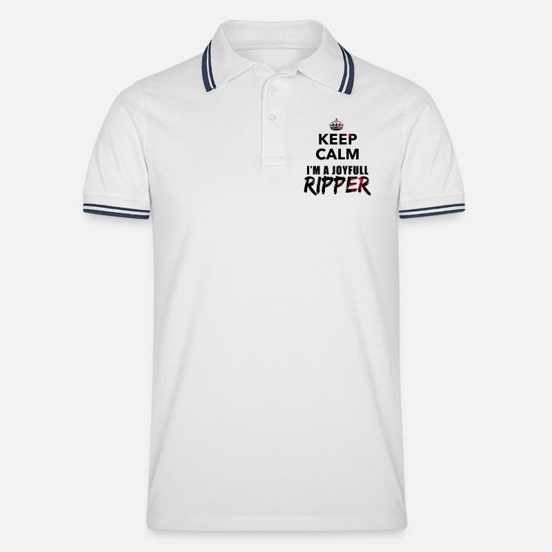 Ripper2 - Männer Tipped Poloshirt - Weiß/Navy