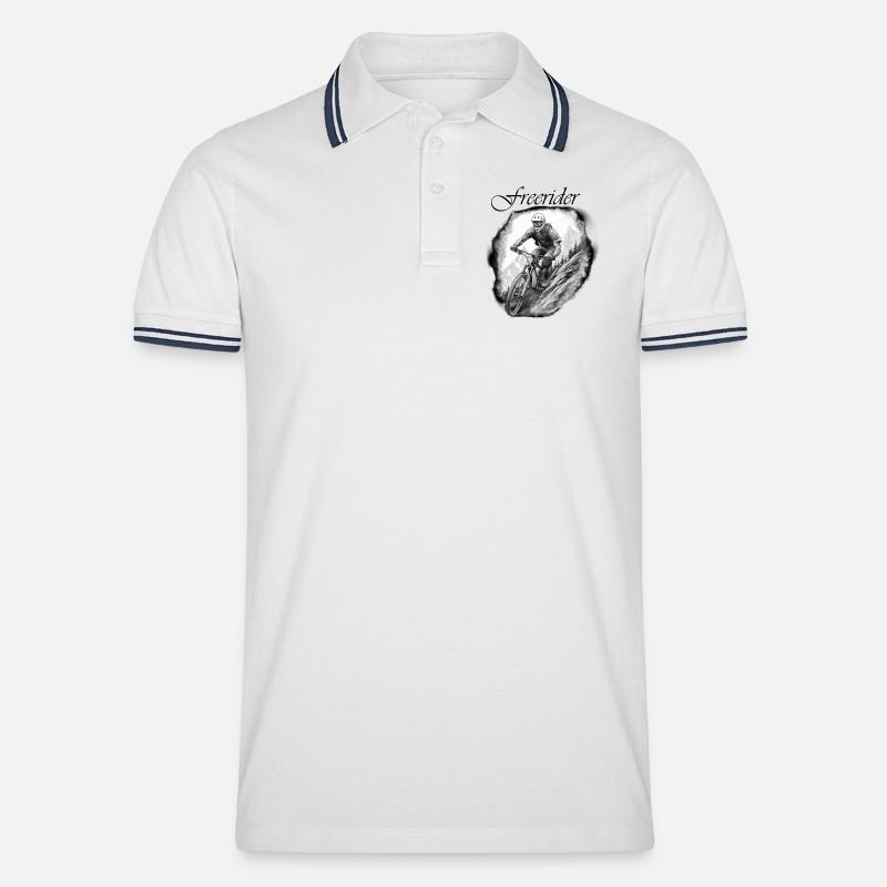 Freerider - Männer Tipped Poloshirt - Weiß/Navy