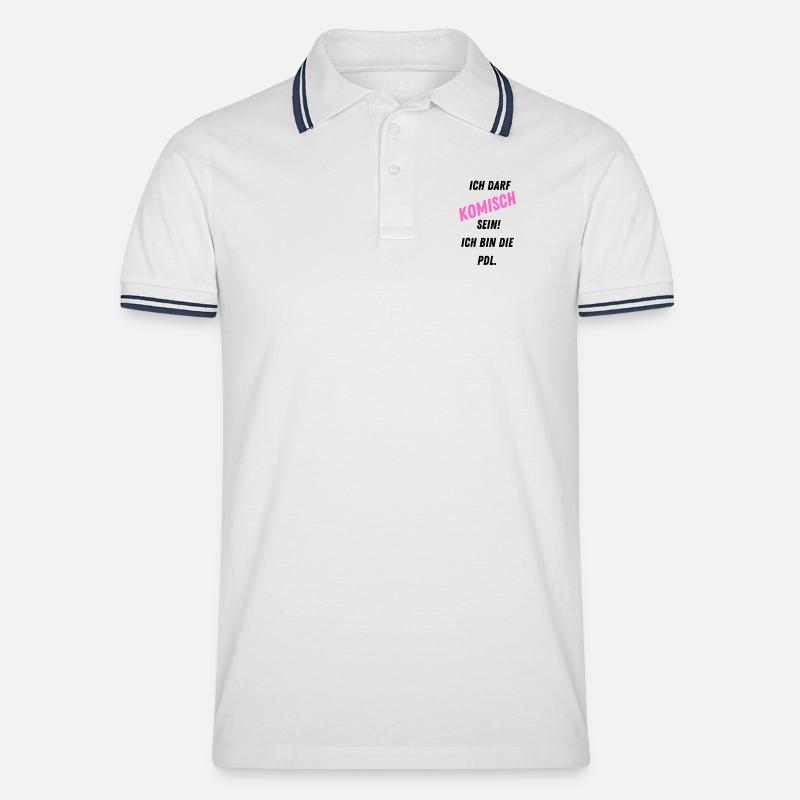 PDL Pflegedienstleitung Geschenk Witzig Komisch - Männer Tipped Poloshirt - Weiß/Navy