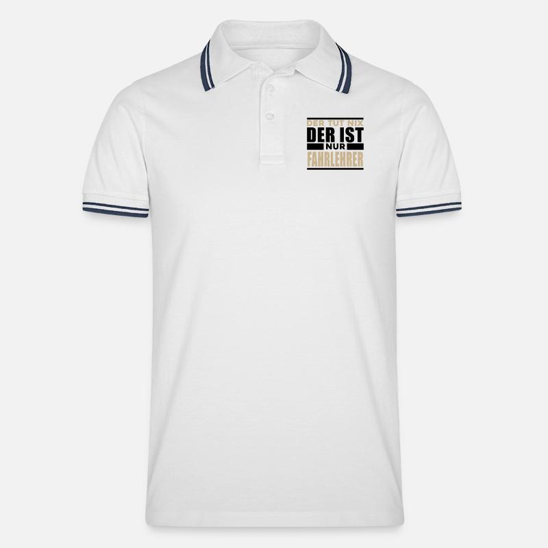Fahrlehrer - Männer Tipped Poloshirt - Weiß/Navy