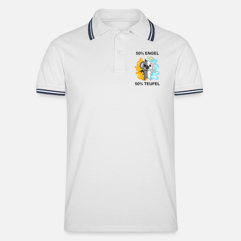Koala - Engel und Teufel - Männer Tipped Poloshirt - Weiß/Navy