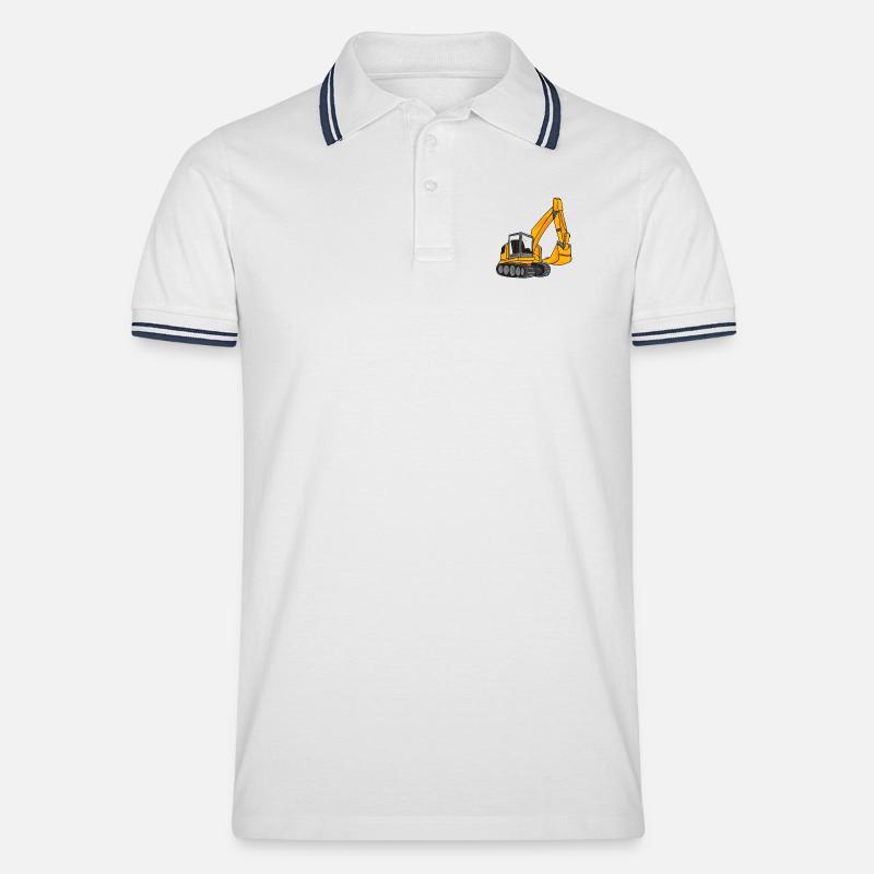 Bagger Baggerfahrer Geschenk - Männer Tipped Poloshirt - Weiß/Navy