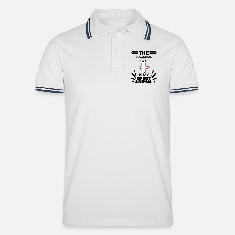 Polar Bear Polar Bear Bear - Men's Tipped Polo Shirt - white/navy