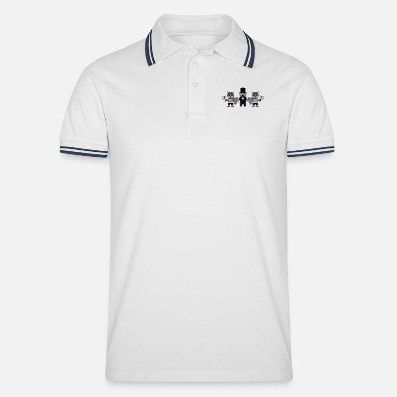 Bräutigam Security Wikinger - Männer Tipped Poloshirt - Weiß/Navy