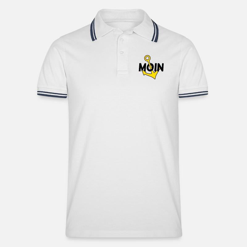 Anker Moin - Männer Tipped Poloshirt - Weiß/Navy