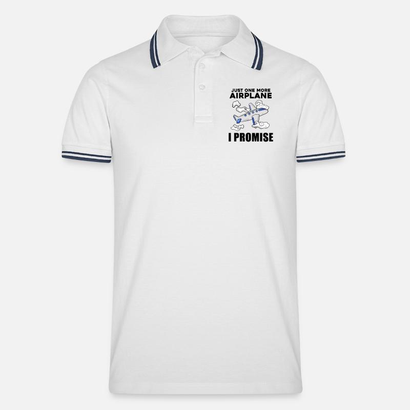 Flugzeug Pilot Spruch Geschenk - Männer Tipped Poloshirt - Weiß/Navy