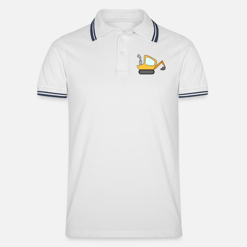 Bagger - Männer Tipped Poloshirt - Weiß/Navy