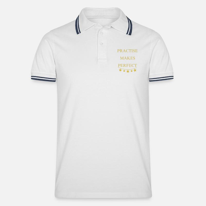 Practise makes perfect - Männer Tipped Poloshirt - Weiß/Navy