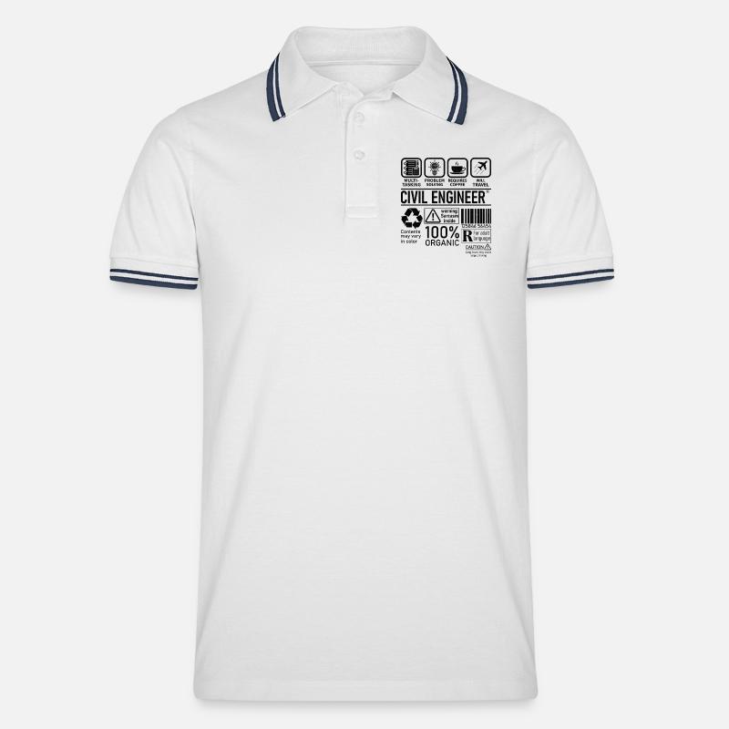 Civil Engineer multi tasking problem solving - Männer Tipped Poloshirt - Weiß/Navy
