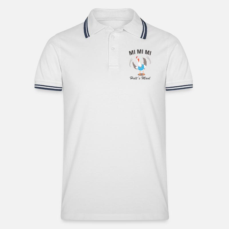 Mi Mi Mi - Männer Tipped Poloshirt - Weiß/Navy