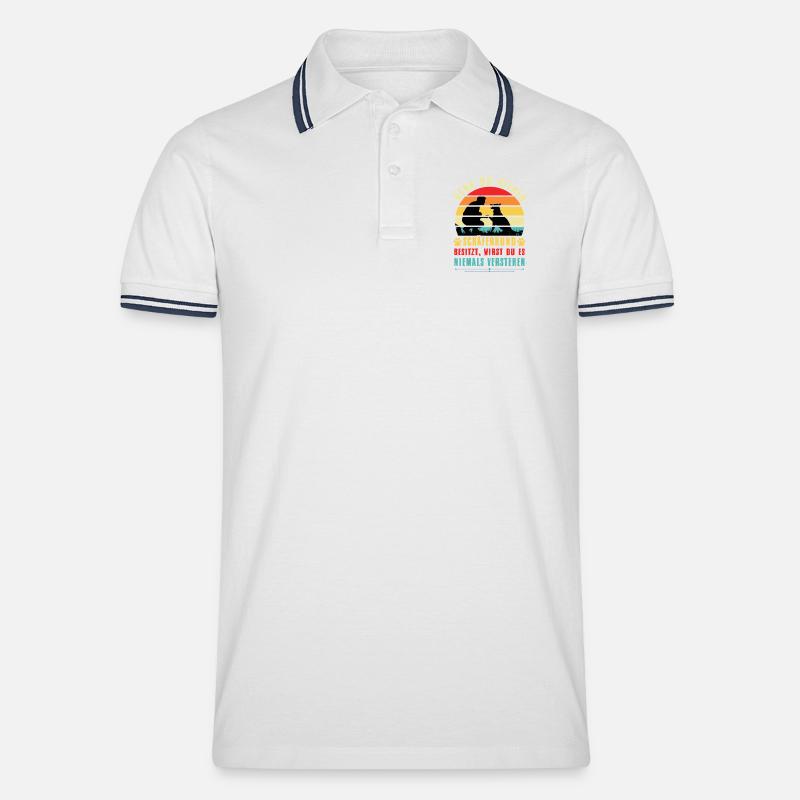 Schäferhund Herrchen Hundehalter Hundebesitzer - Männer Tipped Poloshirt - Weiß/Navy