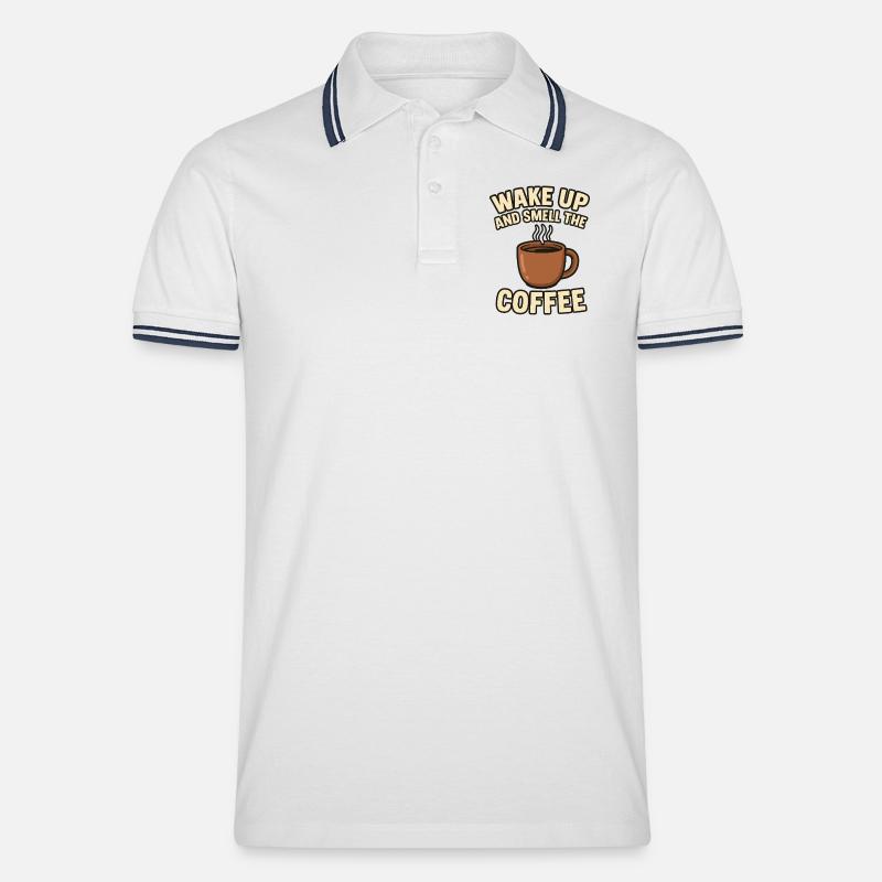 Rituel du matin Conception du café - Polo tipped Homme - blanc/marine
