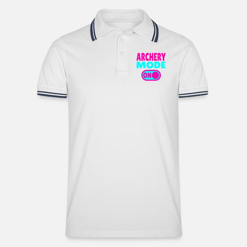 Archery Mode ON - Männer Tipped Poloshirt - Weiß/Navy