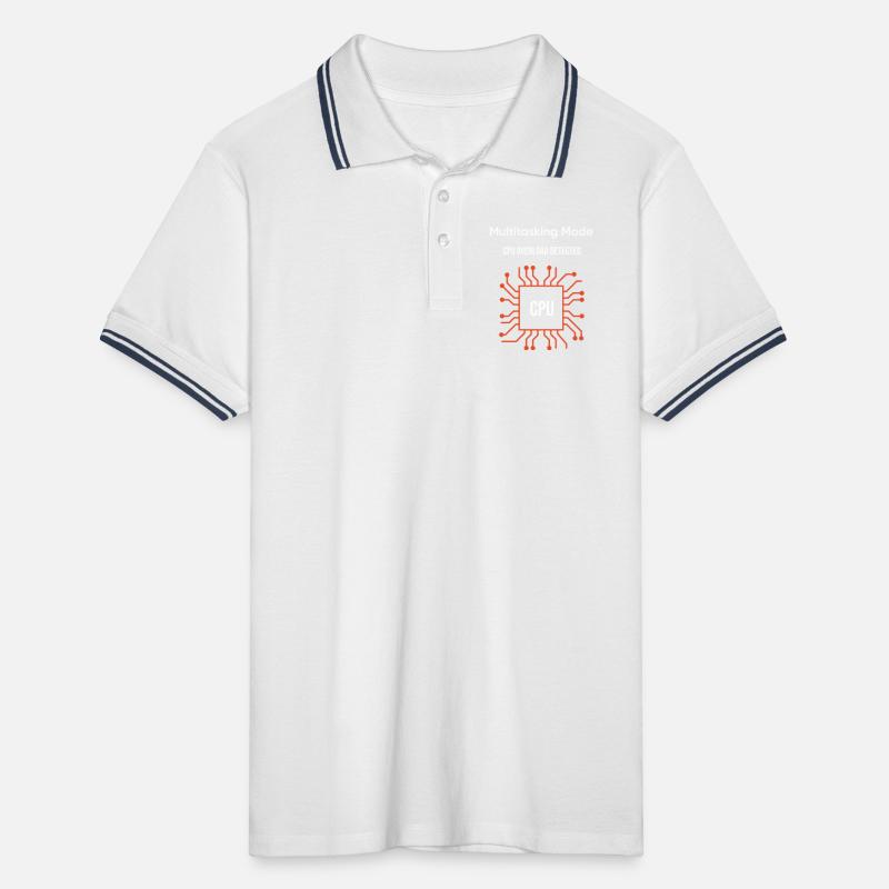 Multitasking Mode – CPU Overload Detected Men's Tipped Polo Shirt