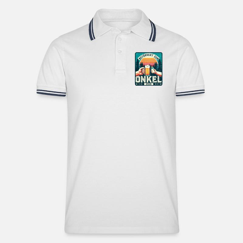 Werdender Onkel Befördert zum Onkel 2026 - Männer Tipped Poloshirt - Weiß/Navy