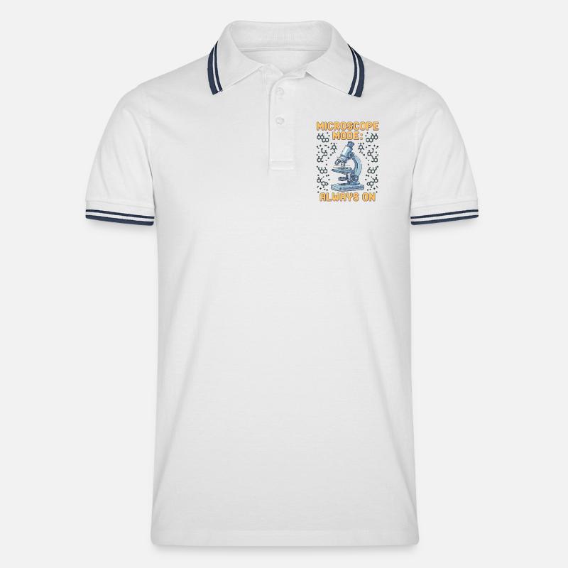 Lab Technician Microscope Mode Always Clinical Lab - Männer Tipped Poloshirt - Weiß/Navy