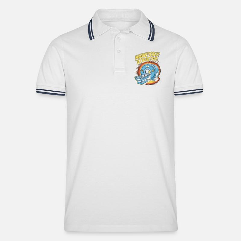 MRI Tech Magnetically Attractive Radiographer - Männer Tipped Poloshirt - Weiß/Navy