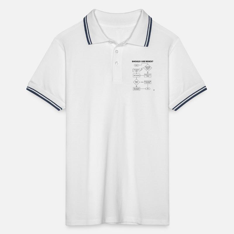 Should I Use Regex Flowchart - Two Problems Gift Men's Tipped Polo Shirt