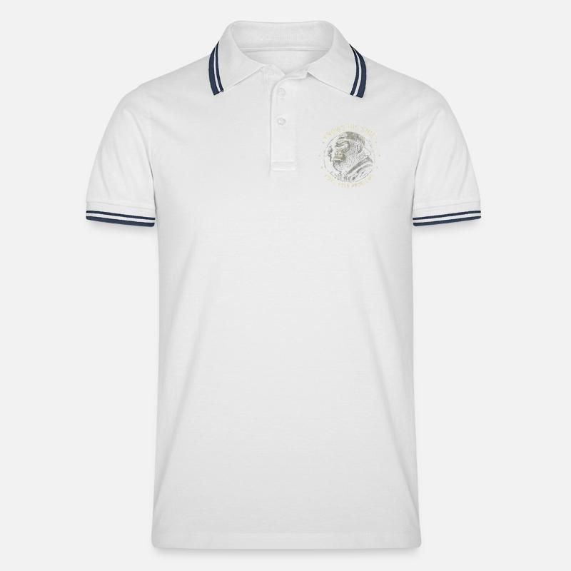 Gorilla Fixer: Problem-Solver Attitude - Männer Tipped Poloshirt - Weiß/Navy