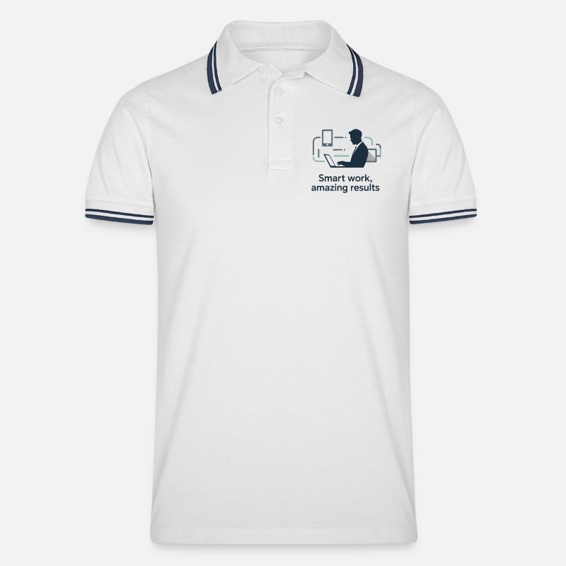 Smart Work Tech Silhouette - Männer Tipped Poloshirt - Weiß/Navy